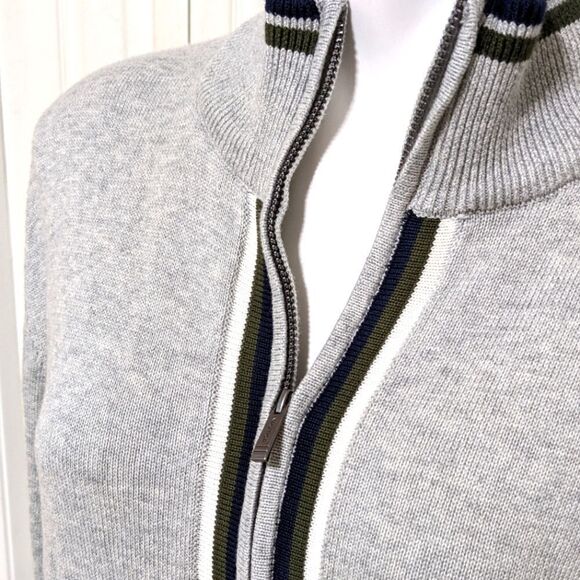 NWOT Nautica Men's Ash Grey 100% Cotton Zip-Up Long Sleeve Sweater - Picture 7 of 15